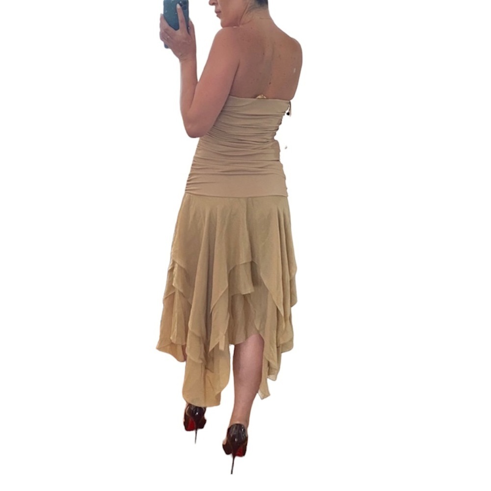 Jovani Nude Cocktail Dress Beige - Picture 3 of 5